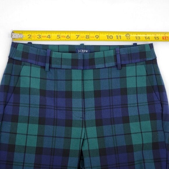 J Crew Ruby Dress Pants Womens Size 4 Straight Leg Black Watch Plaid Work Office - Picture 7 of 11
